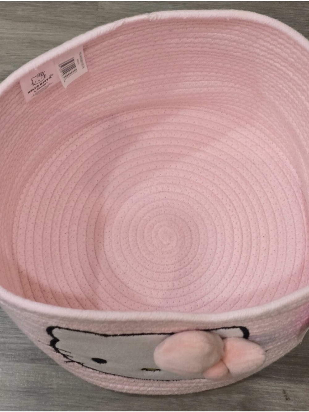 Hello Kitty Light Pink Plush Rope Storage Bin